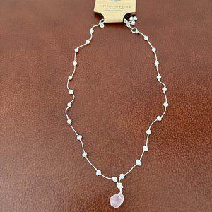 American Eagle, Pearl & Rose Quartz Necklace